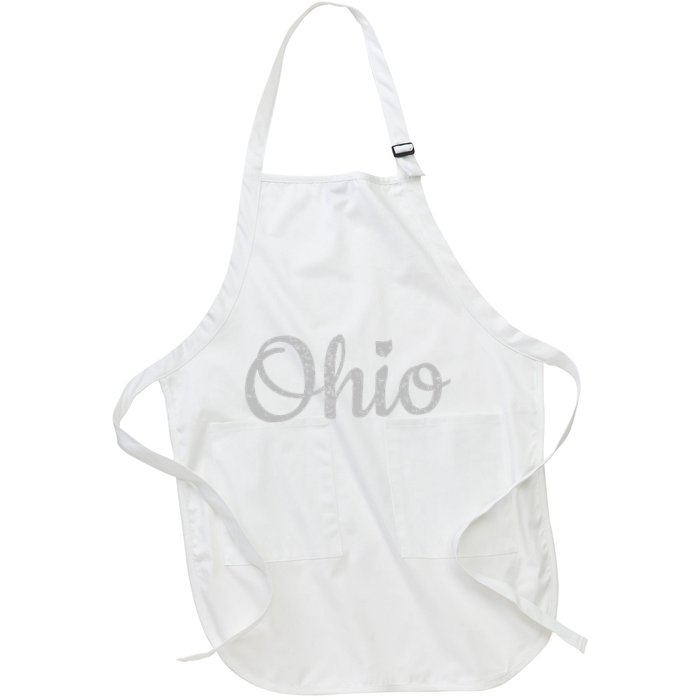 State Of Ohio Pride Script Text Distressed Design Gifts Apron
