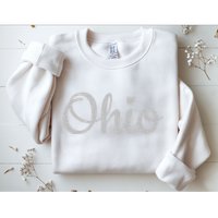 State Of Ohio Pride Script Text Distressed Design Gifts Sweatshirt