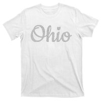 State Of Ohio Pride Script Text Distressed Design Gifts T-Shirt