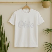 State Of Ohio Pride Script Text Distressed Design Gifts T-Shirt