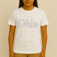 State Of Ohio Pride Script Text Distressed Design Gifts T-Shirt