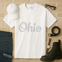 State Of Ohio Pride Script Text Distressed Design Gifts Tall T-Shirt