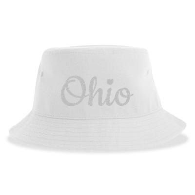 State Of Ohio Pride Script Text Distressed Design Gifts Sustainable Bucket Hat