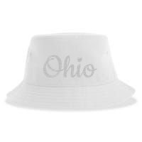 State Of Ohio Pride Script Text Distressed Design Gifts Sustainable Bucket Hat