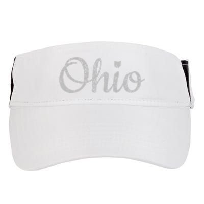 State Of Ohio Pride Script Text Distressed Design Gifts Adult Drive Performance Visor