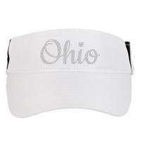 State Of Ohio Pride Script Text Distressed Design Gifts Adult Drive Performance Visor