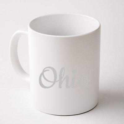 State Of Ohio Pride Script Text Distressed Design Gifts Mug