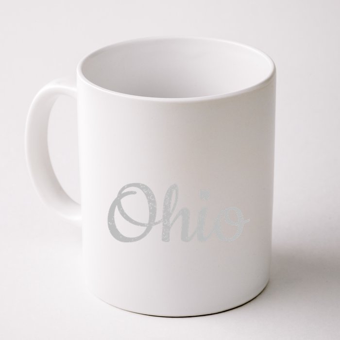 State Of Ohio Pride Script Text Distressed Design Gifts Mug