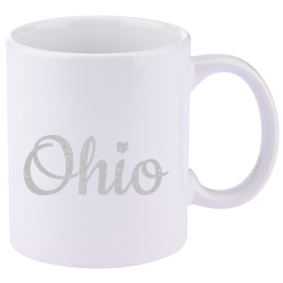 State Of Ohio Pride Script Text Distressed Design Gifts 11oz C Handle Ceramic Mug