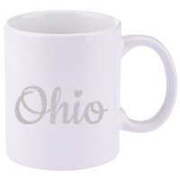 State Of Ohio Pride Script Text Distressed Design Gifts 11oz C Handle Ceramic Mug