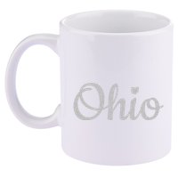 State Of Ohio Pride Script Text Distressed Design Gifts 11oz C Handle Ceramic Mug