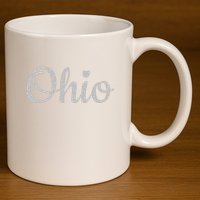 State Of Ohio Pride Script Text Distressed Design Gifts 11oz C Handle Ceramic Mug
