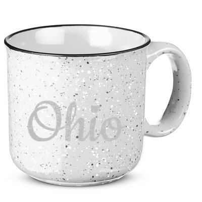 State Of Ohio Pride Script Text Distressed Design Gifts 15oz Campfire Ceramic Mug
