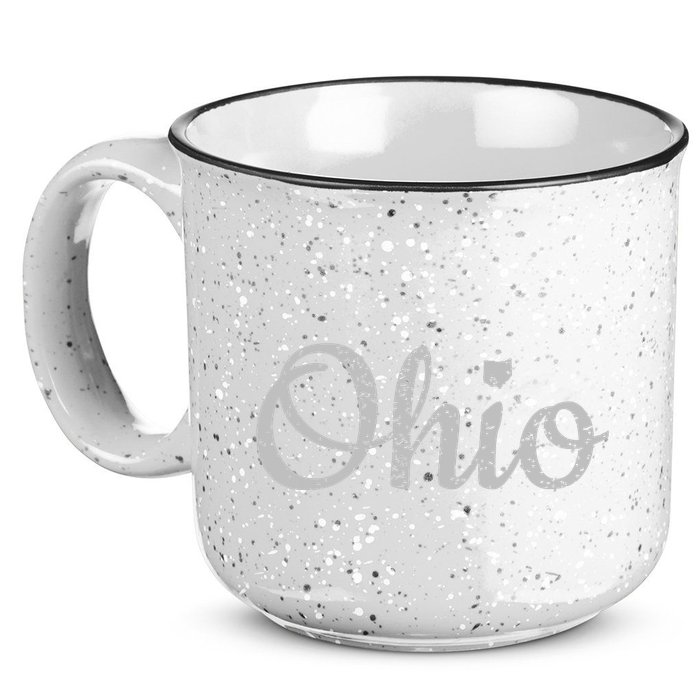 State Of Ohio Pride Script Text Distressed Design Gifts 15oz Campfire Ceramic Mug