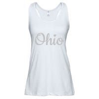 State Of Ohio Pride Script Text Distressed Design Gifts Ladies Essential Flowy Tank