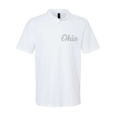 State Of Ohio Pride Script Text Distressed Design Gifts Softstyle Adult Sport Polo