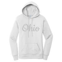 State Of Ohio Pride Script Text Distressed Design Gifts Women's Pullover Hoodie
