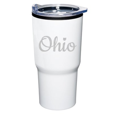 State Of Ohio Pride Script Text Distressed Design Gifts Tumbler