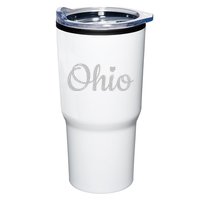 State Of Ohio Pride Script Text Distressed Design Gifts Tumbler