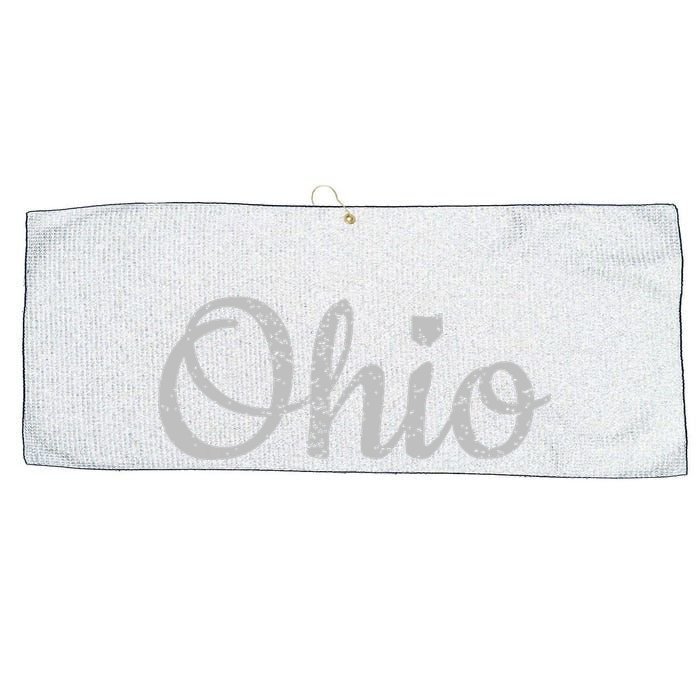 State Of Ohio Pride Script Text Distressed Design Gifts Large Microfiber Waffle Golf Towel