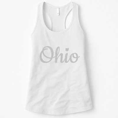 State Of Ohio Pride Script Text Distressed Design Gifts Womens Tank Top