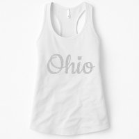 State Of Ohio Pride Script Text Distressed Design Gifts Womens Tank Top