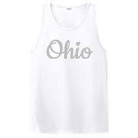 State Of Ohio Pride Script Text Distressed Design Gifts PosiCharge Competitor Tank