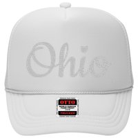 State Of Ohio Pride Script Text Distressed Design Gifts Hat