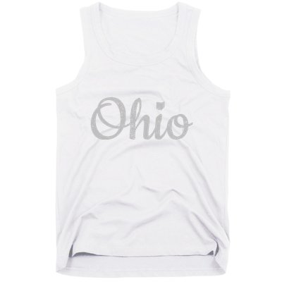 State Of Ohio Pride Script Text Distressed Design Gifts Tank Top