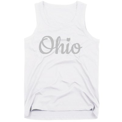 State Of Ohio Pride Script Text Distressed Design Gifts Tank Top