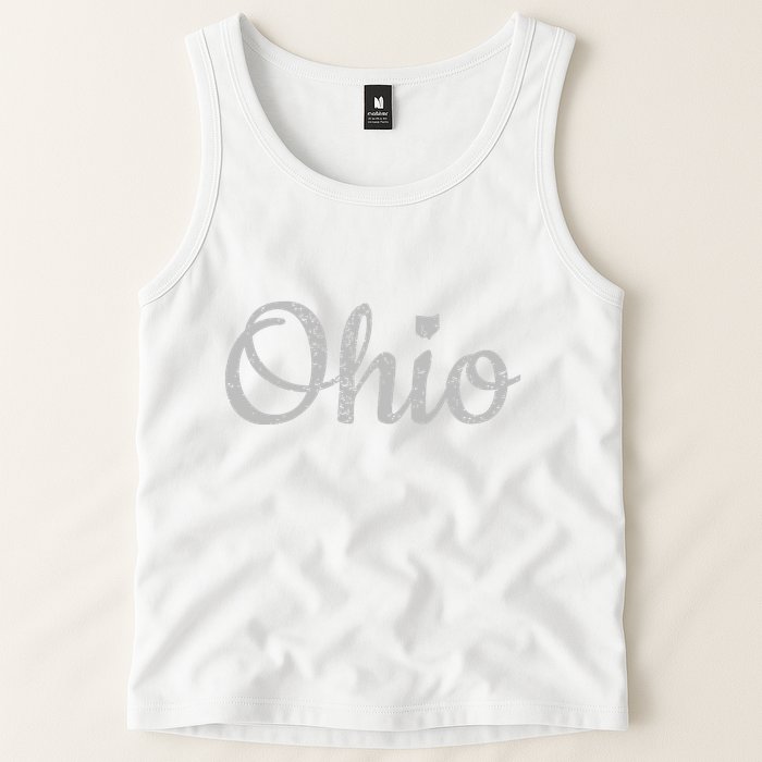 State Of Ohio Pride Script Text Distressed Design Gifts Tank Top