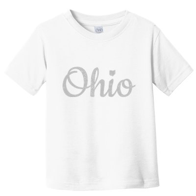 State Of Ohio Pride Script Text Distressed Design Gifts Toddler T-Shirt