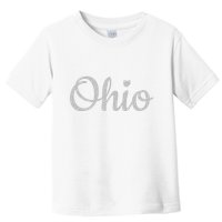State Of Ohio Pride Script Text Distressed Design Gifts Toddler T-Shirt