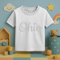 State Of Ohio Pride Script Text Distressed Design Gifts Toddler T-Shirt