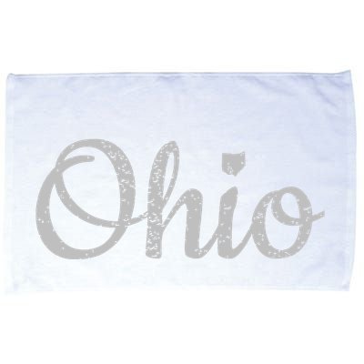 State Of Ohio Pride Script Text Distressed Design Gifts Microfiber Hand Towel