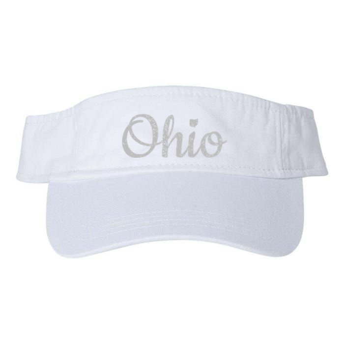 State Of Ohio Pride Script Text Distressed Design Gifts Visor