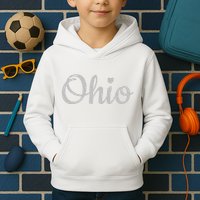 State Of Ohio Pride Script Text Distressed Design Gifts Kids Hoodie