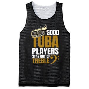 Stay Out Of Treble Tuba Player Brass Instrument Tuba Mesh Reversible Basketball Jersey Tank