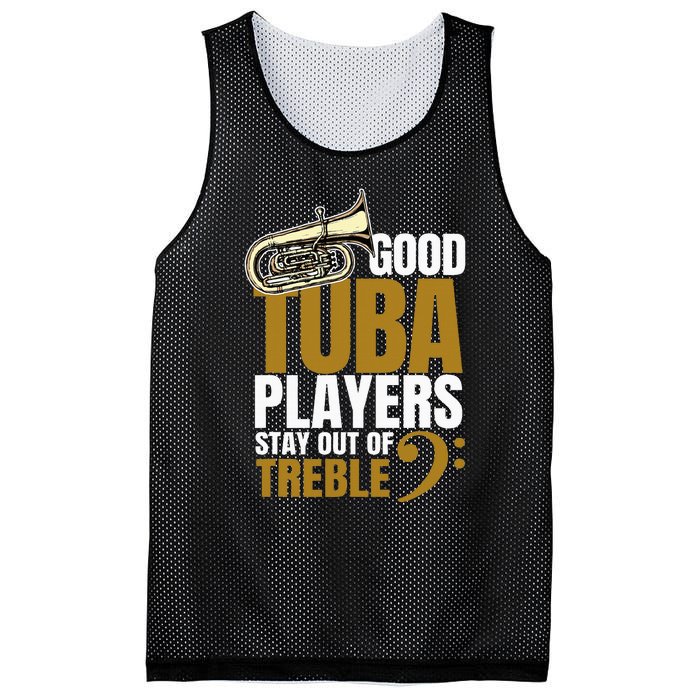 Stay Out Of Treble Tuba Player Brass Instrument Tuba Mesh Reversible Basketball Jersey Tank