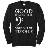 Stay Out Of Treble Funny Bass Player Bassist Music Bass Clef Sweatshirt