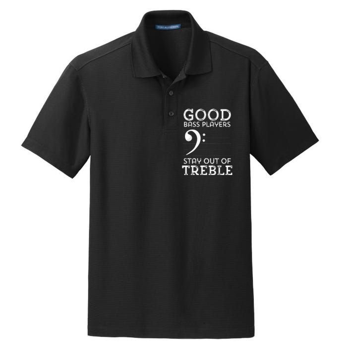 Stay Out Of Treble Funny Bass Player Bassist Music Bass Clef Dry Zone Grid Polo