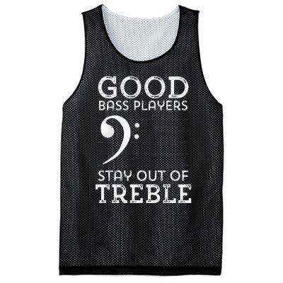 Stay Out Of Treble Funny Bass Player Bassist Music Bass Clef Mesh Reversible Basketball Jersey Tank