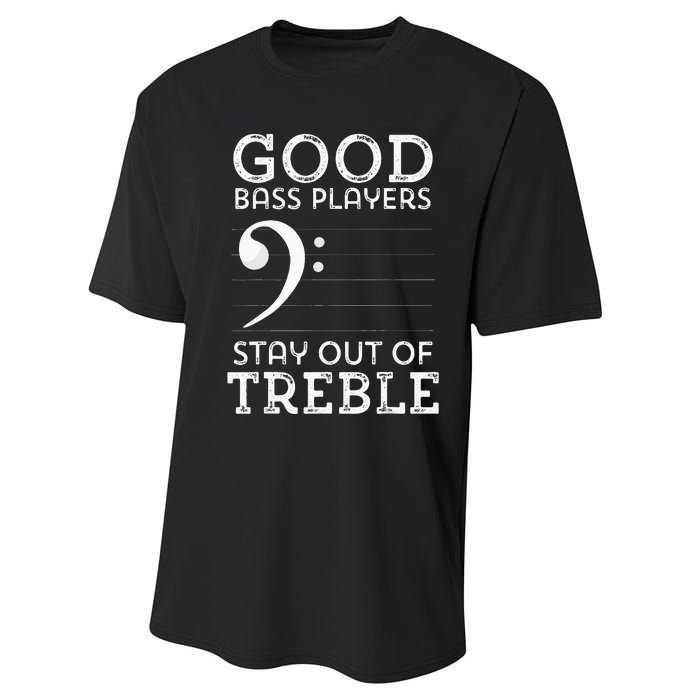 Stay Out Of Treble Funny Bass Player Bassist Music Bass Clef Performance Sprint T-Shirt