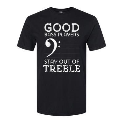 Stay Out Of Treble Funny Bass Player Bassist Music Bass Clef Softstyle CVC T-Shirt