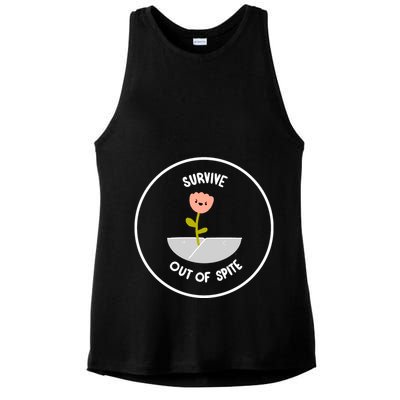Survive Out Of Spite Dandelion Ladies PosiCharge Tri-Blend Wicking Tank