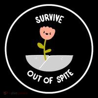 Survive Out Of Spite Dandelion Flexfit Unipanel Trucker Cap