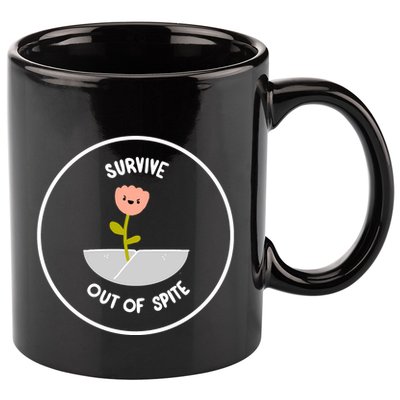Survive Out Of Spite Dandelion 11oz C Handle Ceramic Mug