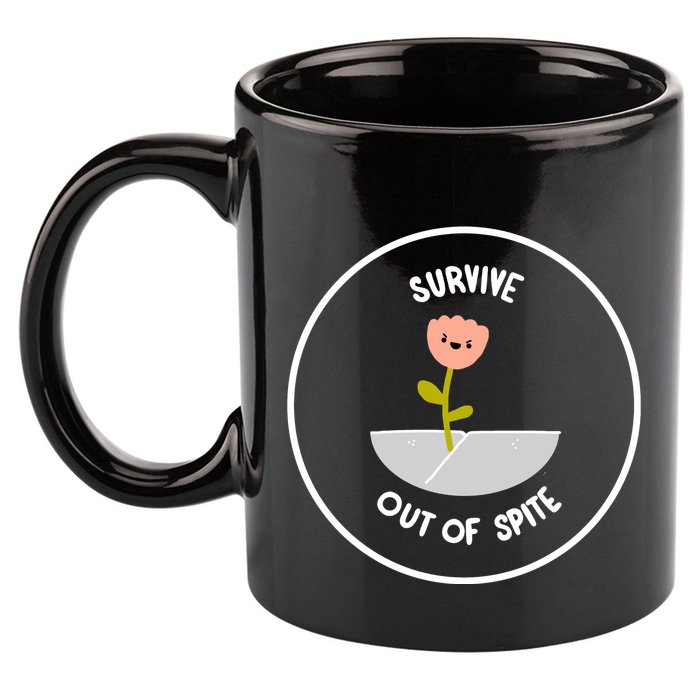 Survive Out Of Spite Dandelion 11oz C Handle Ceramic Mug