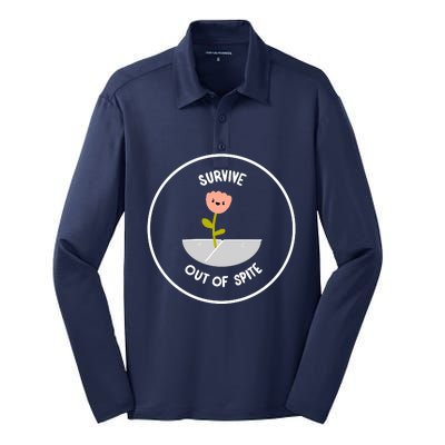 Survive Out Of Spite Dandelion Silk Touch Performance Long Sleeve Polo