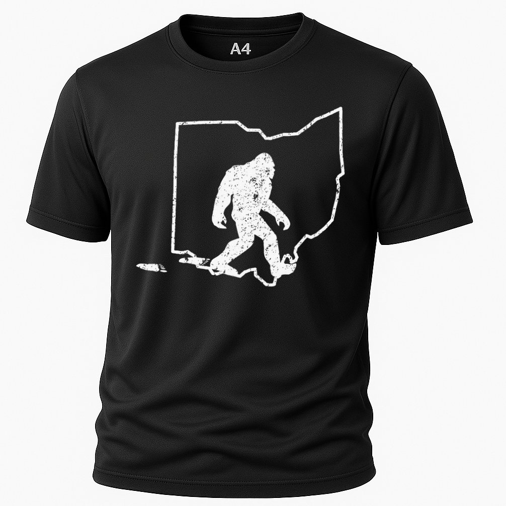 State Of Ohio Vintage Pride Bigfoot Hunter Cooling Performance Crew T-Shirt